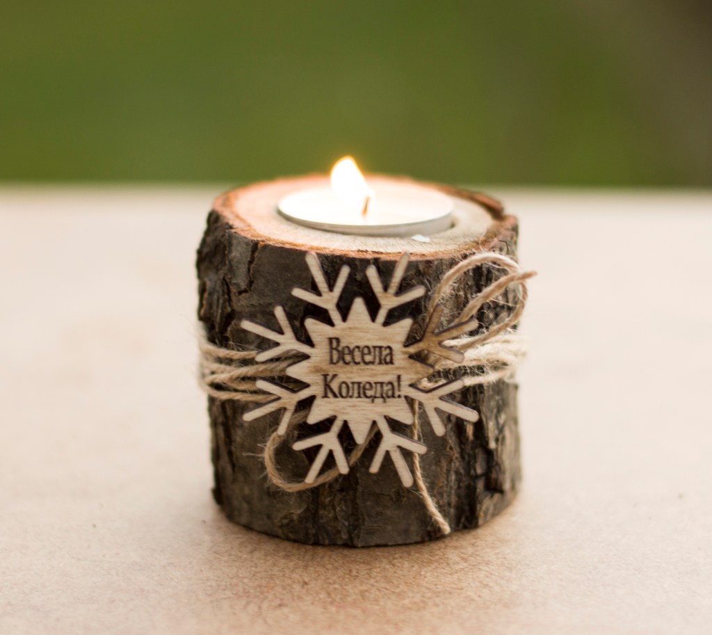 Коледна поставка за чаена свещ / Christmas tea candle&nbsp;holder